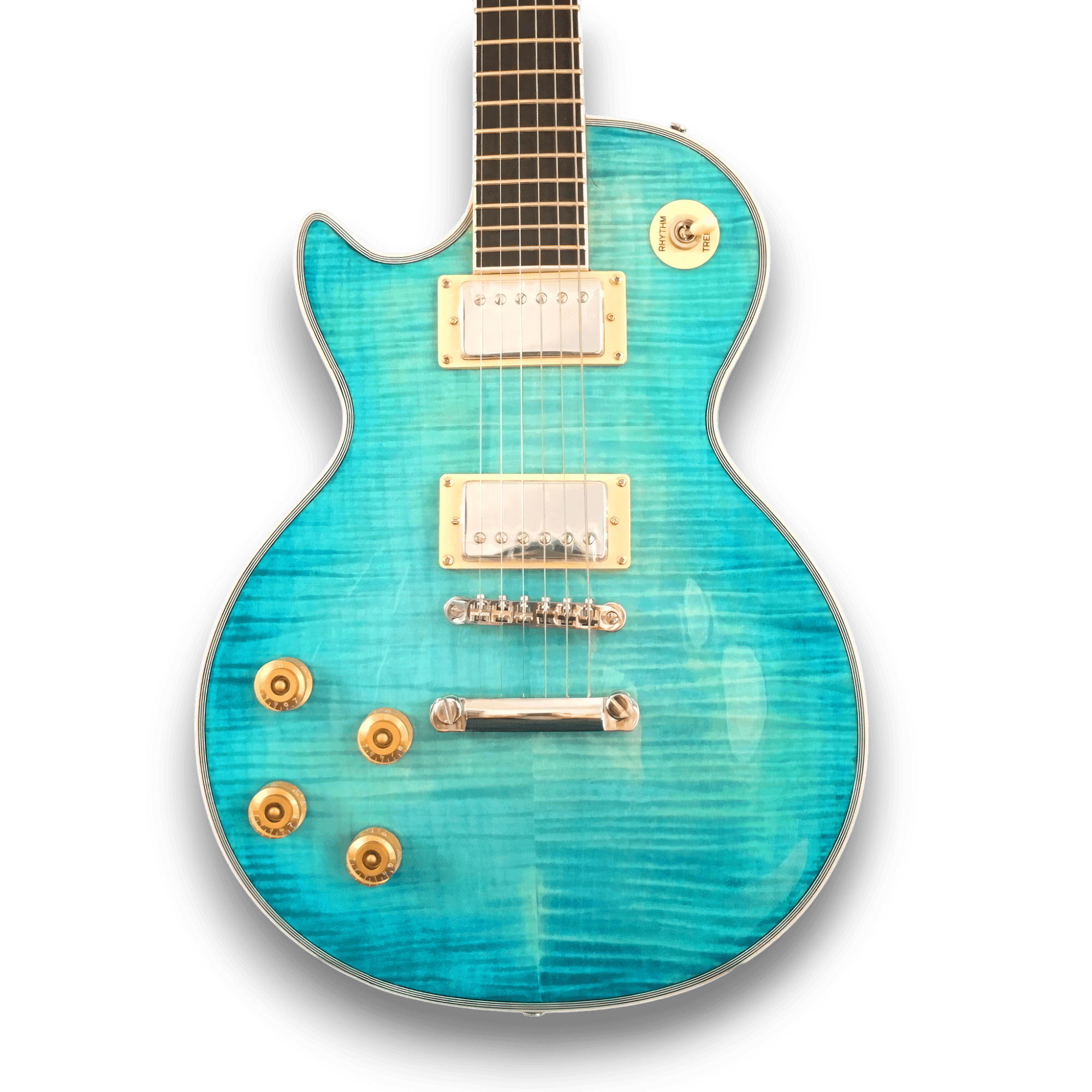 Custom Made Flame Maple Top Left Handed Ocean Water LP Style 6 Strings Electric Guitar
