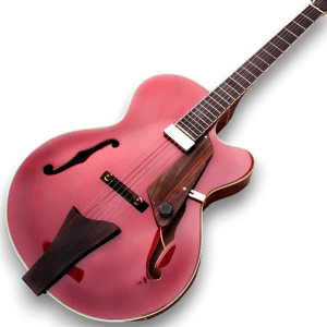 Custom Made Red Hollow Body 6 Strings Electric Guitar - Image 2