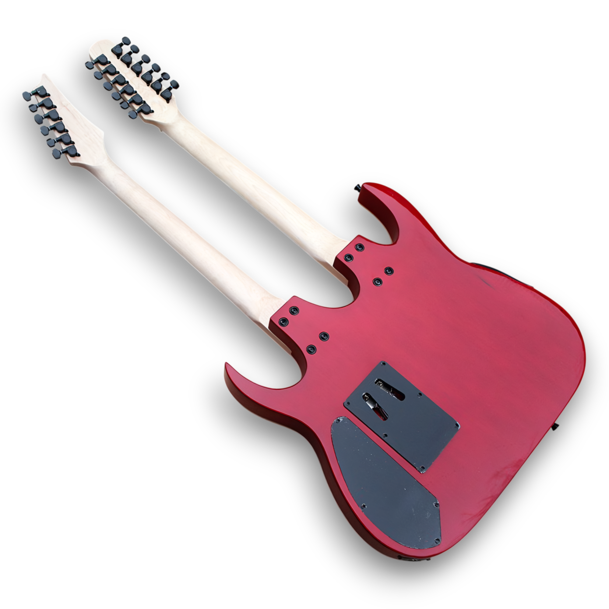Custom Made Red Crossroads Style 12&6 Strings Acoustic and Electric Guitar - Image 4
