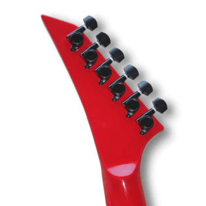 Custom Made King V Style Red With Black Bevels 6 Strings Electric Guitar - Image 6