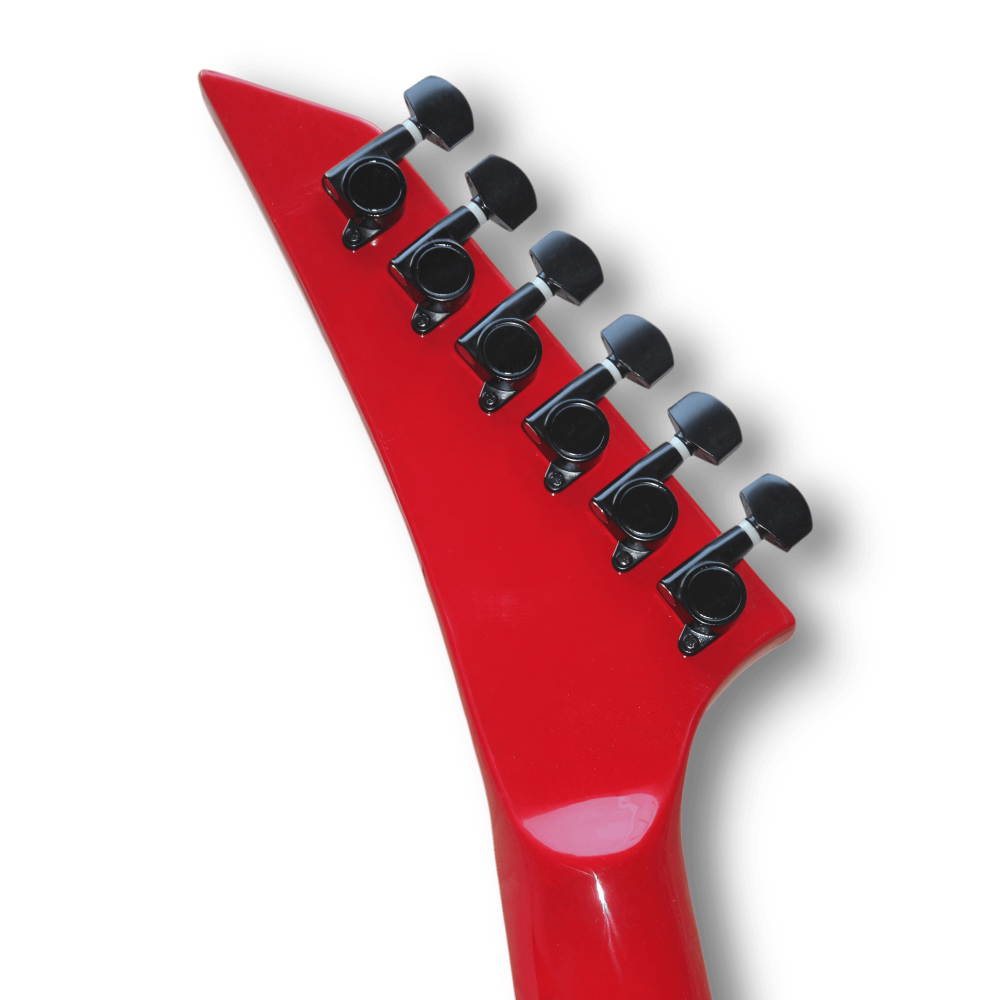 Custom Made King V Style Red With Black Bevels 6 Strings Electric Guitar - Image 6