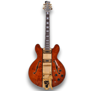 Custom Made Poplar Burl Top Natural Finish 6 Strings Electric Guitar - Image 2