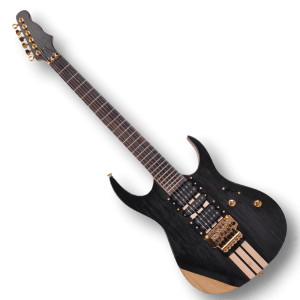 Custom Made Neck Through 6 Strings Black Matt Finish Electric Guitar - Image 2