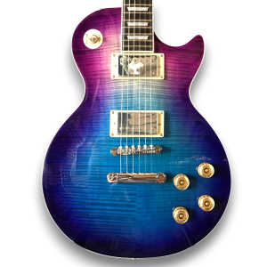 Custom Made Blueberry Burst Flame Maple Top LP Style 6 Strings Electric Guitar