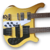 Custom Made 4080 Style Yellow Double Neck 4 Strings Bass & 12 Strings Electric Guitar