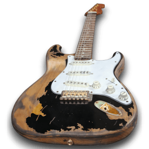 Custom Made John Mayer Black 1 Heavy Relic Strat Style Electric Guitar - Image 2