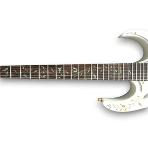 Custom Made Steve Vai Style Tree of Life Inlay White Electric Guitar - Image 3