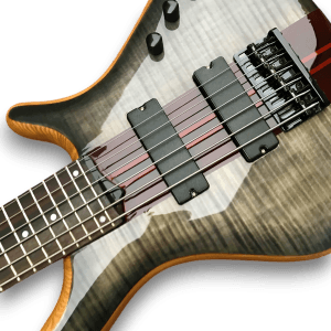 Custom Made Flame Maple Top Neck-Through-Body Patriot Style 6 Strings Electric Bass - Image 6