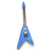 Custom Made Blue Dot V Randy Rhoads Style White Polka Dot Electric Guitar