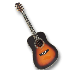 Custom Made D45 Style Sunburst Abalone Binding and Inlay Acoustic Guitar