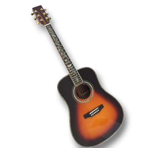 Custom Made D45 Style Sunburst Abalone Binding and Inlay Acoustic Guitar