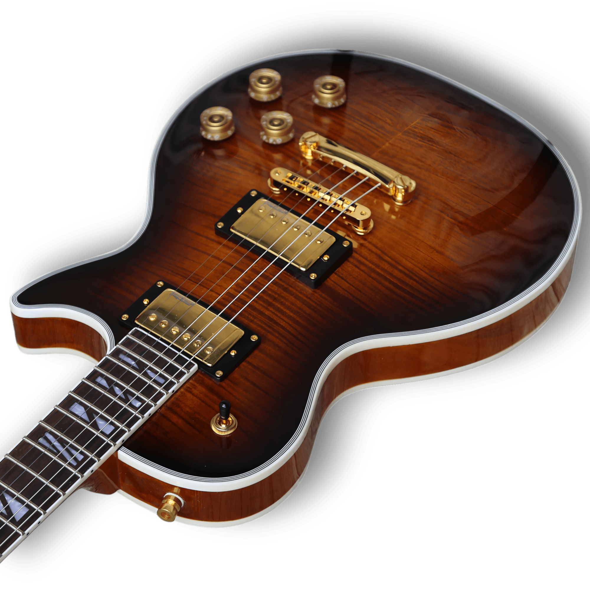 Custom Made Fireburst Flame Maple Top LP Style 6 Strings Electric Guitar