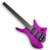 Custom Made Headless Purple Flame Maple Top Style Electric Guitar