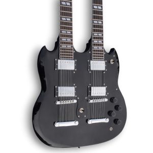 Custom Made Black SG Style 1275 Double Neck Don Felder Electric Guitar 12 & 6 Strings