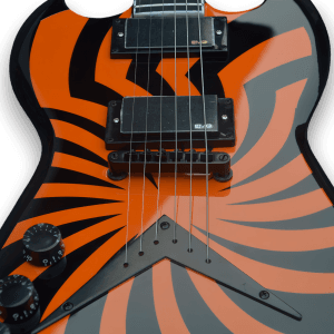 Custom Made Cream Zakk Wylde Style Orange Buzzsaw 6 Strings Electric Guitar - Image 4