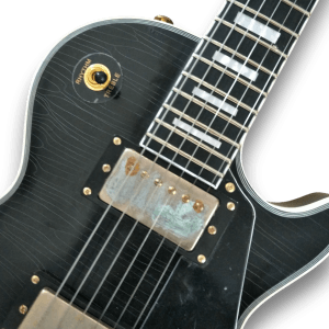 Custom Made Black Heavy Relic Cracking Painting LP Style 6 Strings Electric Guitar - Image 4