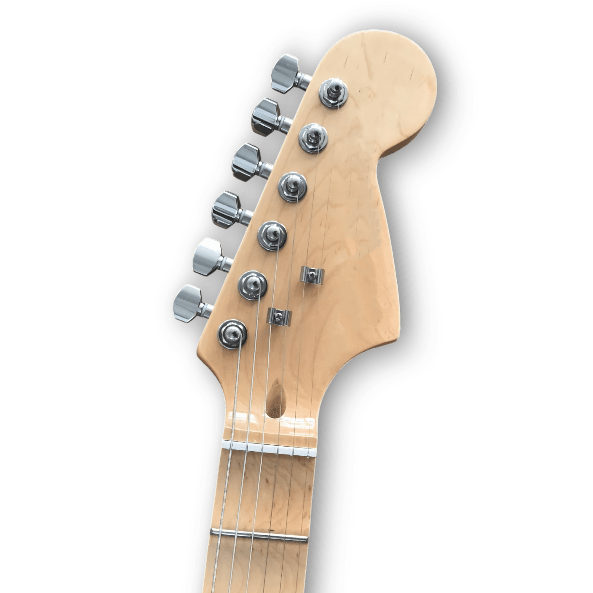 Custom Made Maple Scalloped Fretboard Blue Strat Style 6 Strings Electric Guitar - Image 4