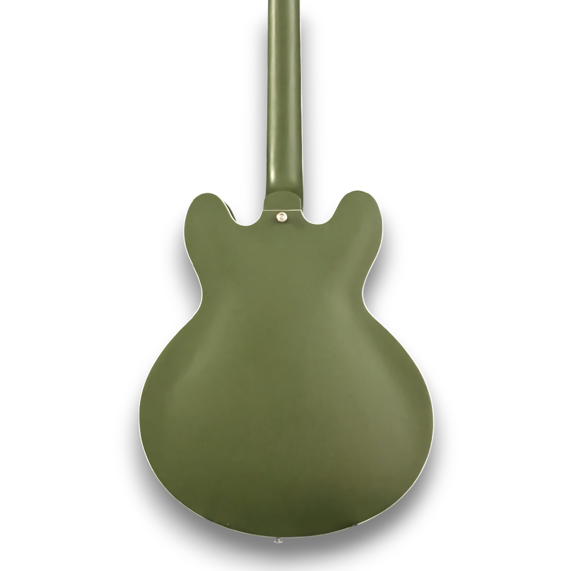 Custom Made 335 Style F-Holes Chris Cornell Satin Olive Drab Green Electric Guitar - Image 3