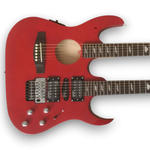 Custom Made Red Crossroads Style 6&6 Strings Acoustic and Electric Guitar
