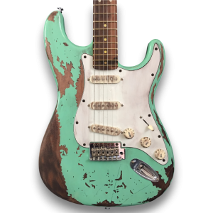 Custom Made Aged Mint Green Heavy Relic Strat Style Electric Guitar