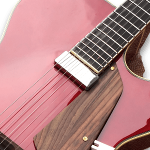 Custom Made Red Hollow Body 6 Strings Electric Guitar - Image 3