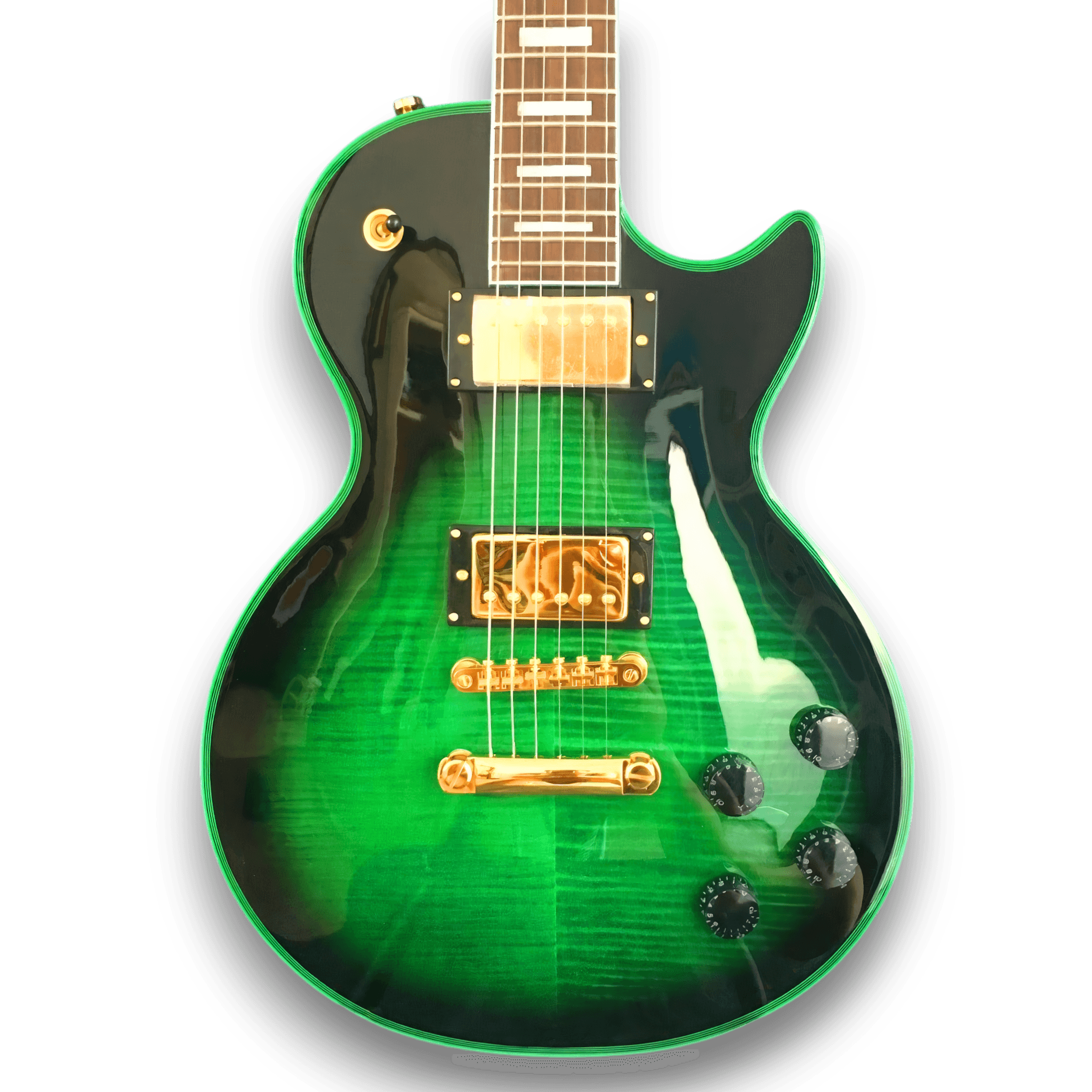 Custom Made Green Widow Flame Maple Top LP Style 6 Strings Electric Guitar
