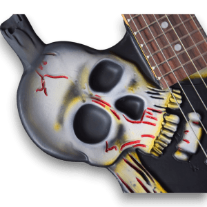 Custom Made Skull and Bones George Lynch Style Electric Guitar - Image 3