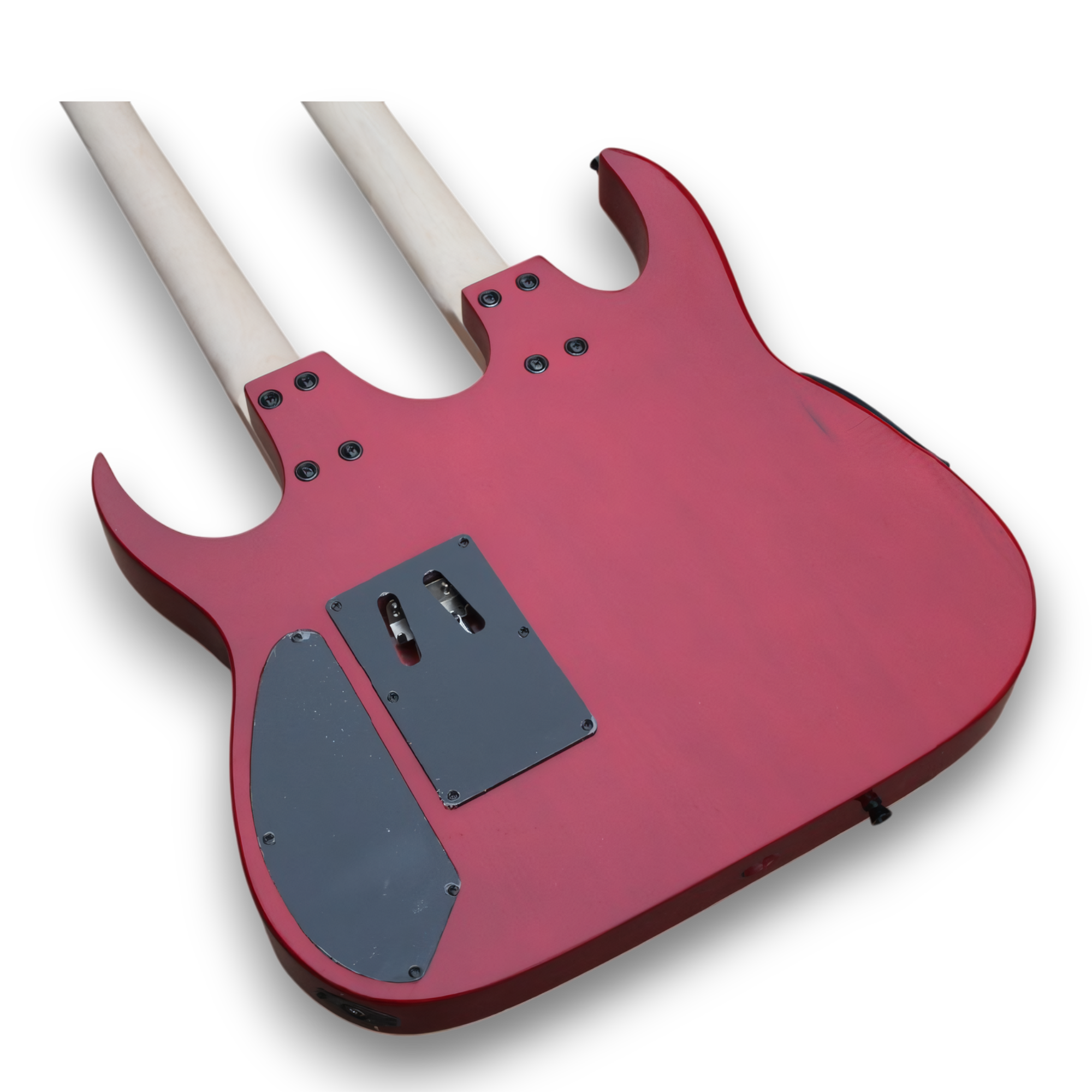 Custom Made Red Crossroads Style 12&6 Strings Acoustic and Electric Guitar - Image 3