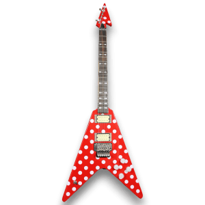 Custom Made Red Dot V Randy Rhoads Style White Polka Dot Electric Guitar