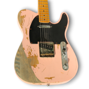 Custom Made Aged Shell Pink Heavy Relic Tele Style 6 Strings Electric Guitar