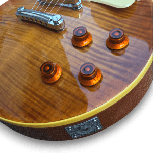 Custom Made Flame Maple Top Desert Burst LP Style 6 Strings Electric Guitar - Image 3