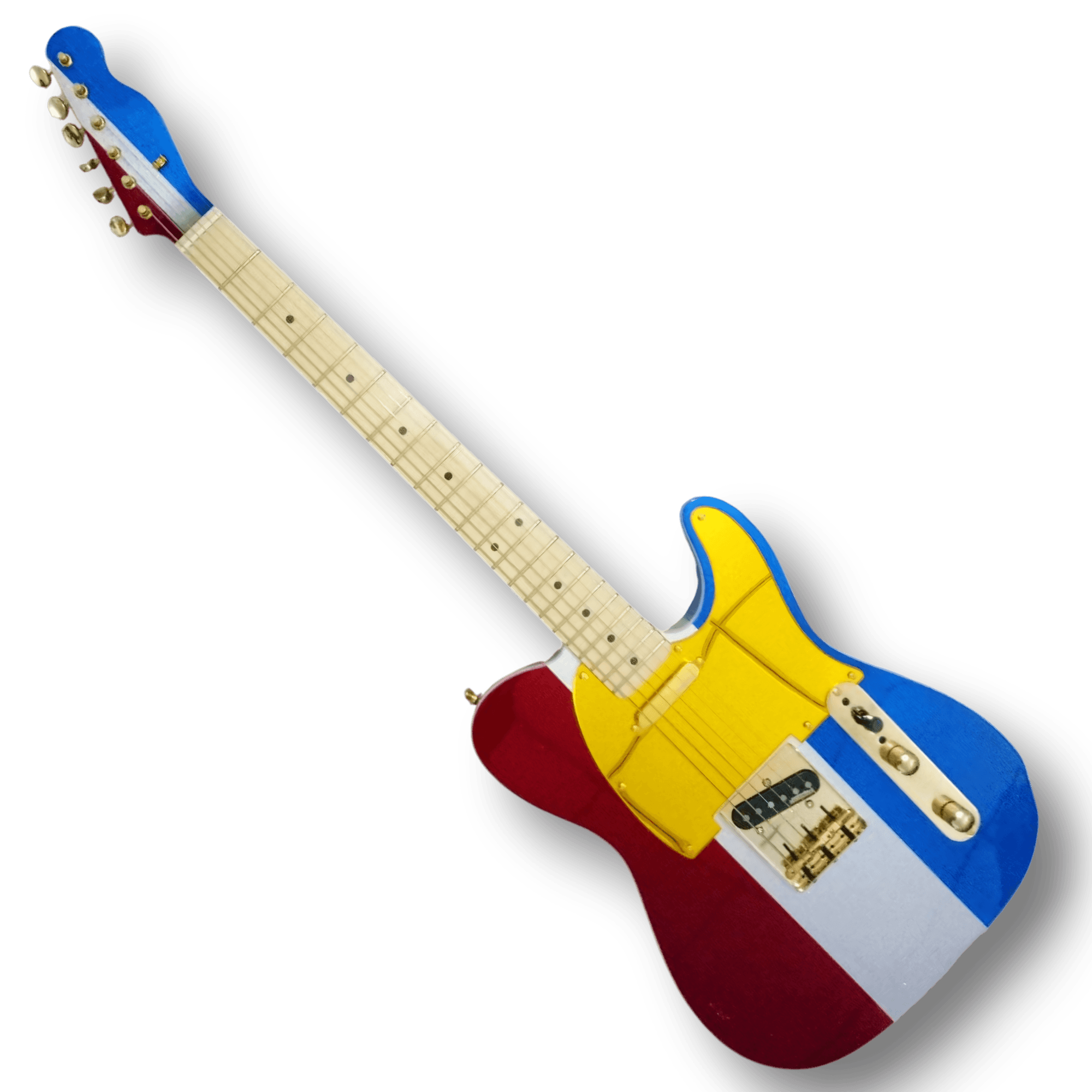 Custom Made Buck Owens Tele Style Blue Red Silver Sparkle 6 Strings Electric Guitar