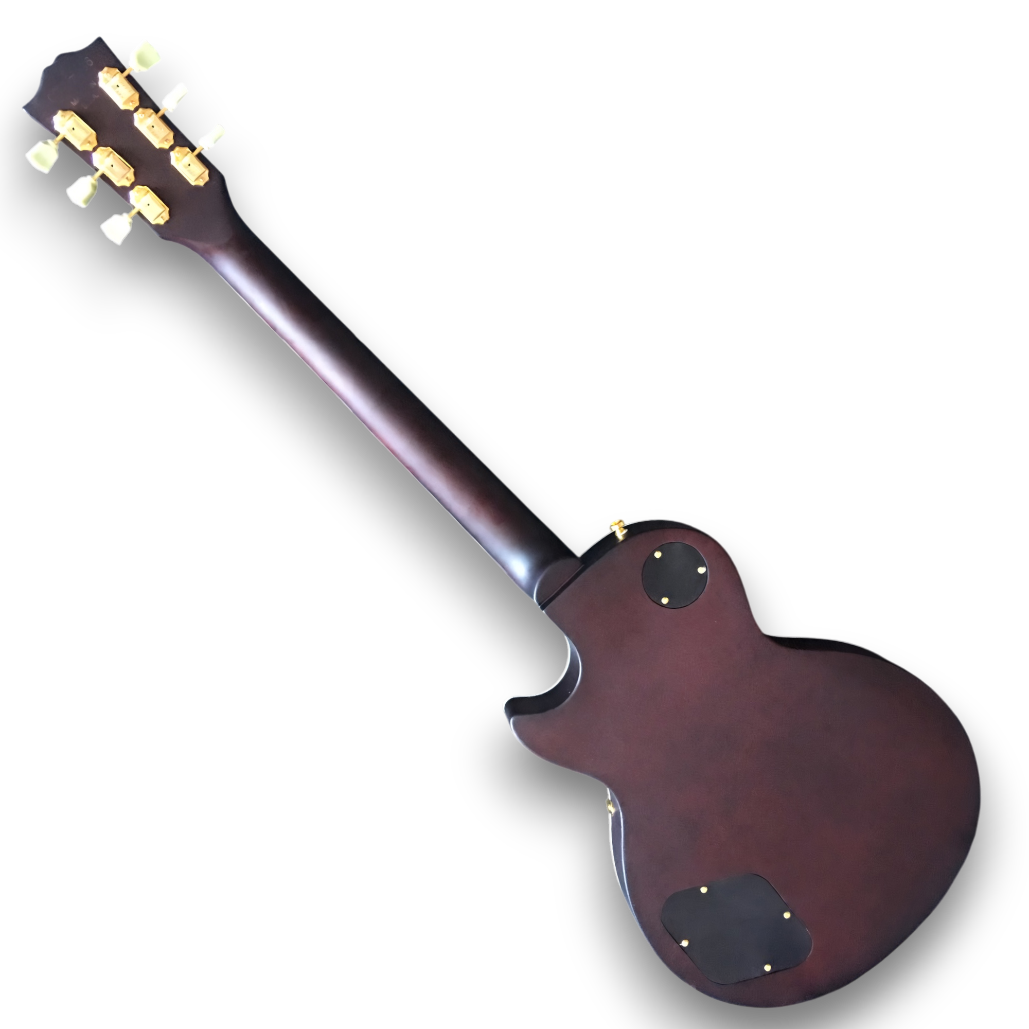 Custom Made LP Style 6 Strings Gray Diamond Plate Electric Guitar - Image 5