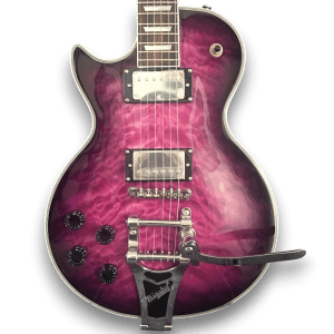 Custom Made Left Handed LP Style Purple Burst Quilted Maple Top Electric Guitar