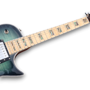 Custom Made Flame Maple Top Teal Green Burst LP Style 6 Strings Electric Guitar - Image 3