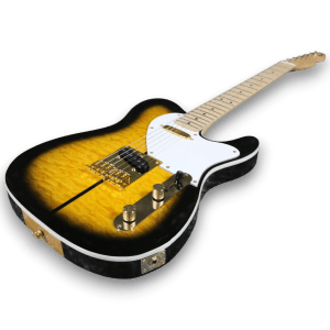 Custom Made Two-Color Merle Haggard Tele Style Sunburst Quilted Maple Top Electric Guitar - Image 2