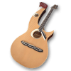 Custom Made Double Neck Harp Eclipse Style Acoustic Guitar