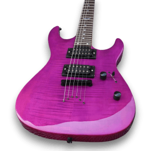 Custom Made Purple Flame Maple Top 6 Strings Electric Guitar - Image 3