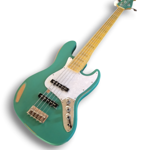 Custom Made Roquefort Blue Relic Jazz Bass Style 5 Strings Electric Bass