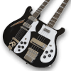Custom Made Black 4080 Style Double Neck 4 Strings Bass & 12 Strings Electric Guitar