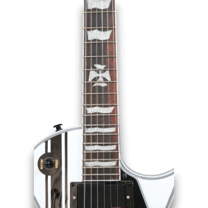 Custom Made James Hetfield Iron Cross Style Snow White Guitar Electric Guitar - Image 4