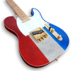 Custom Made Red Silver and Blue Sparkle Tele Style Buck Owens Sparkle 6 Strings Electric Guitar