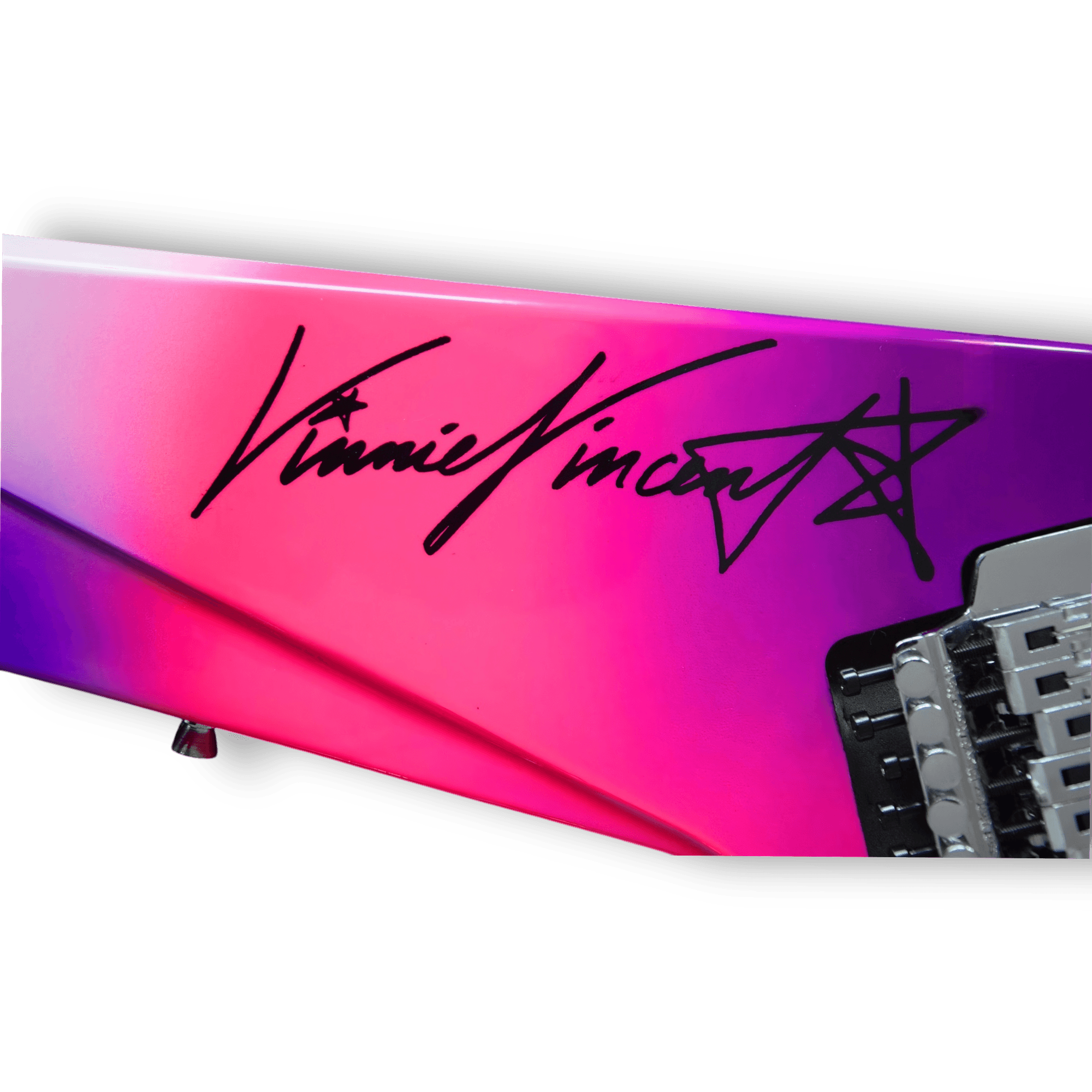 Custom Made Double Flying V Style Purple Vinnie Vincent 6 Strings Electric Guitar - Image 4