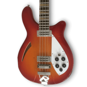 Custom Made Semi-Hollow 4005 Style Fireglo 4 String Electric Bass - Image 2