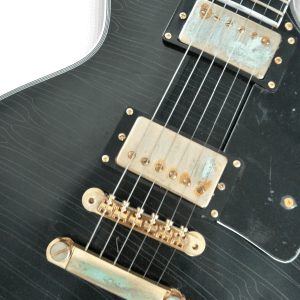 Custom Made Black Heavy Relic Cracking Painting LP Style 6 Strings Electric Guitar - Image 2