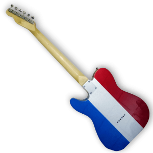 Custom Made Blue Red Silver Sparkle Buck Owens Tele Style 6 Strings Electric Guitar - Image 5