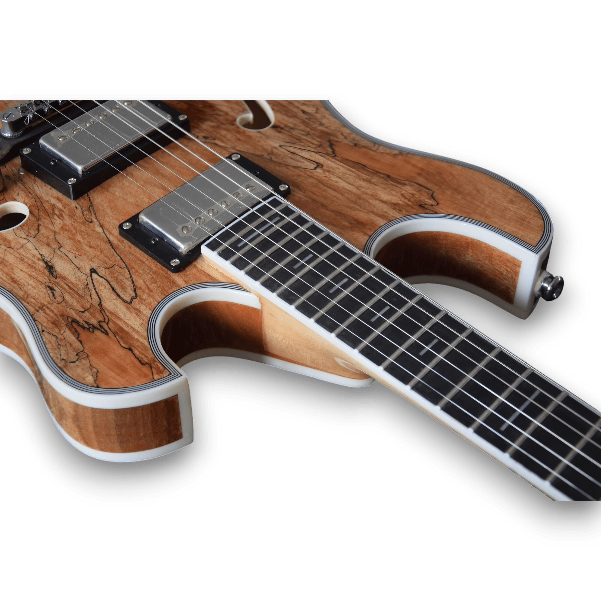 Custom Made Semi-Hollow Body Spalted Maple Top Trey Anastasio Style 6 Strings Electric Guitar - Image 4