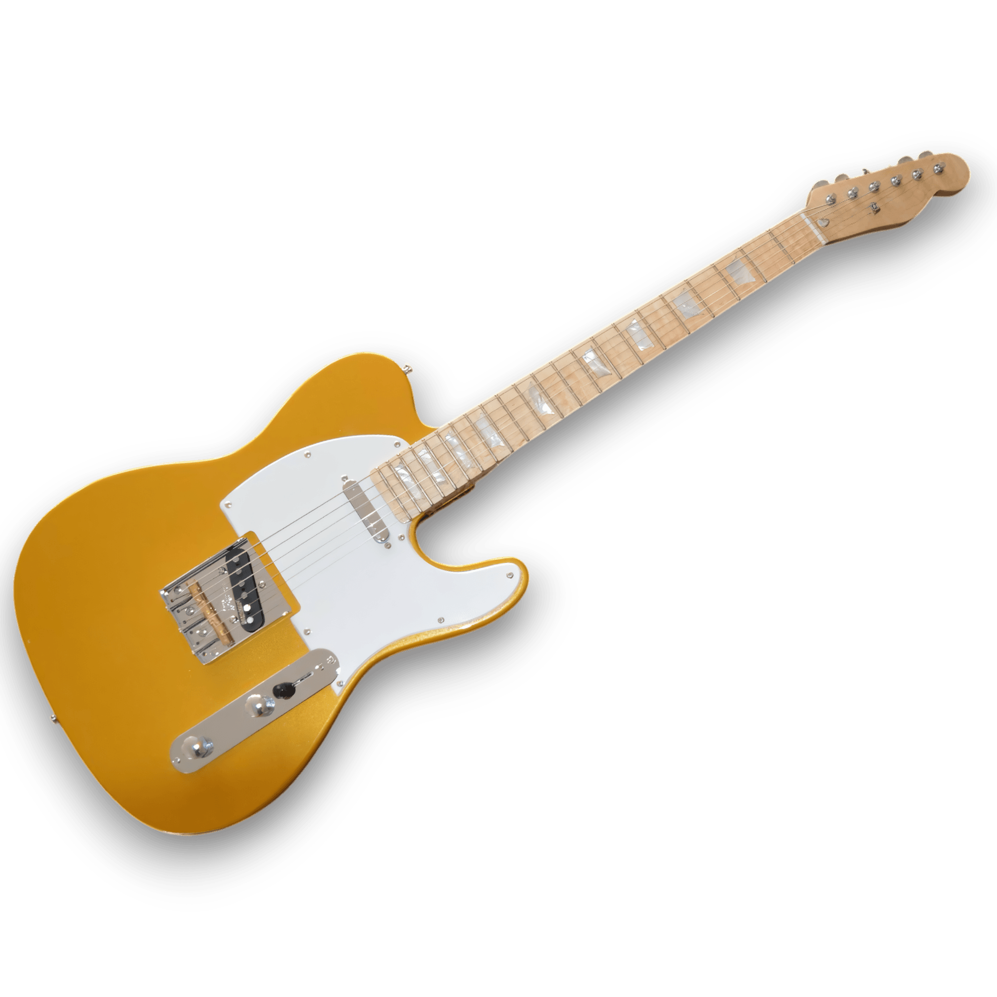 Custom Made Danny Gatton Style Golden 6 Strings Electric Guitar - Image 2