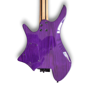 Custom Made Purple Headless Flame Maple Top Jordan Rudess Style Electric Guitar - Image 6