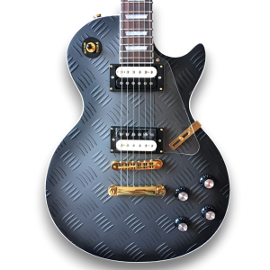Custom Made LP Style 6 Strings Gray Diamond Plate Electric Guitar